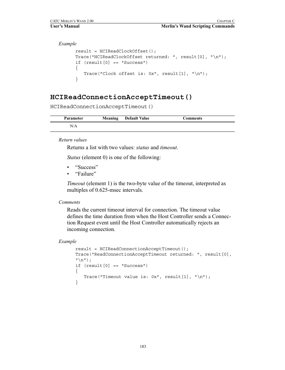 Hcireadconnectionaccepttimeout() | Teledyne LeCroy Merlins Wand - Users Manual User Manual | Page 199 / 298