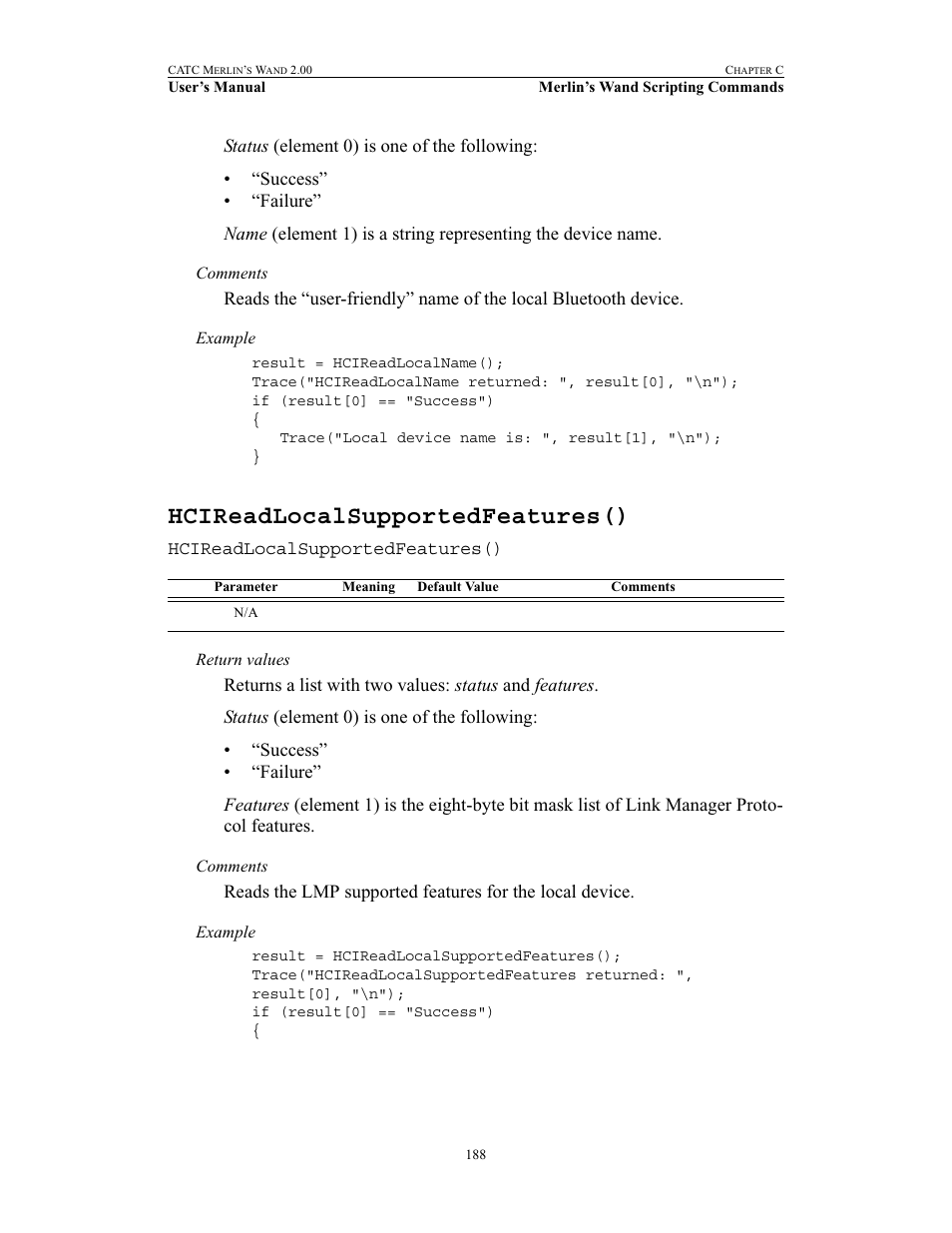 Hcireadlocalsupportedfeatures() | Teledyne LeCroy Merlins Wand - Users Manual User Manual | Page 204 / 298