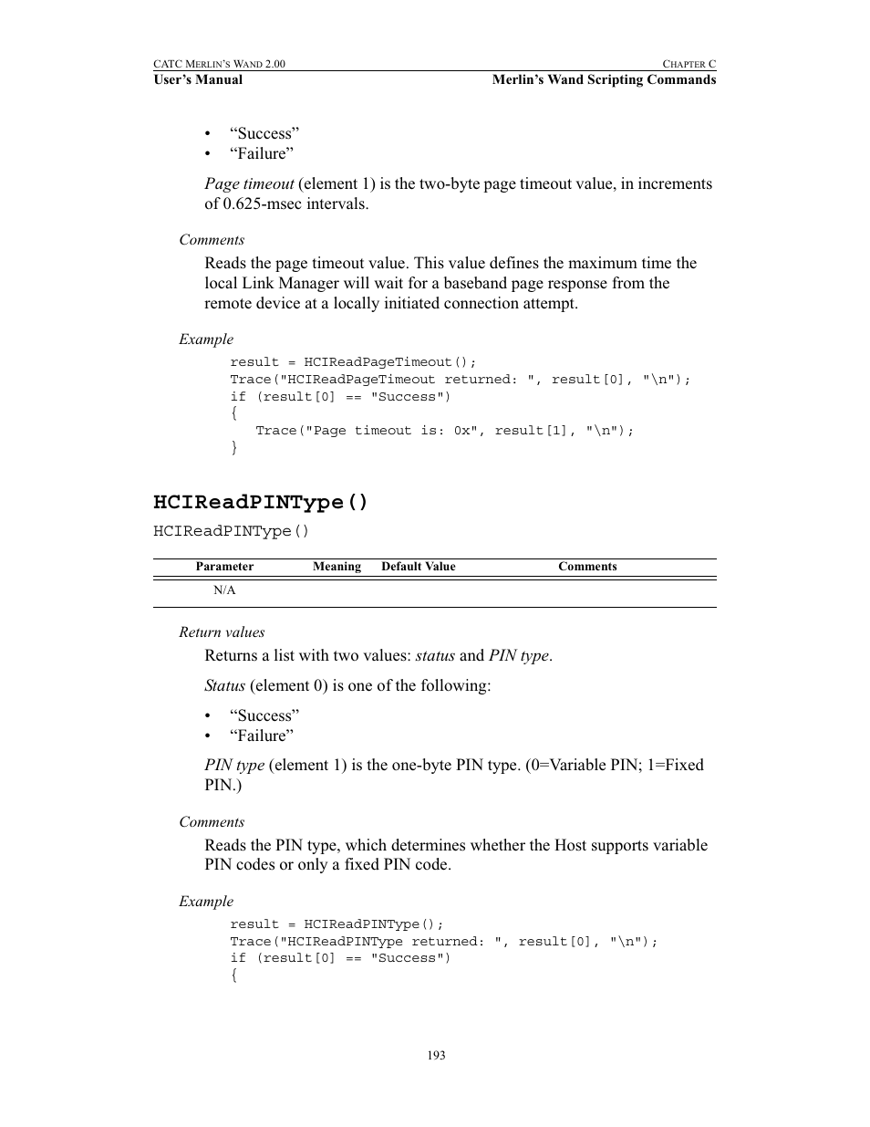 Hcireadpintype() | Teledyne LeCroy Merlins Wand - Users Manual User Manual | Page 209 / 298