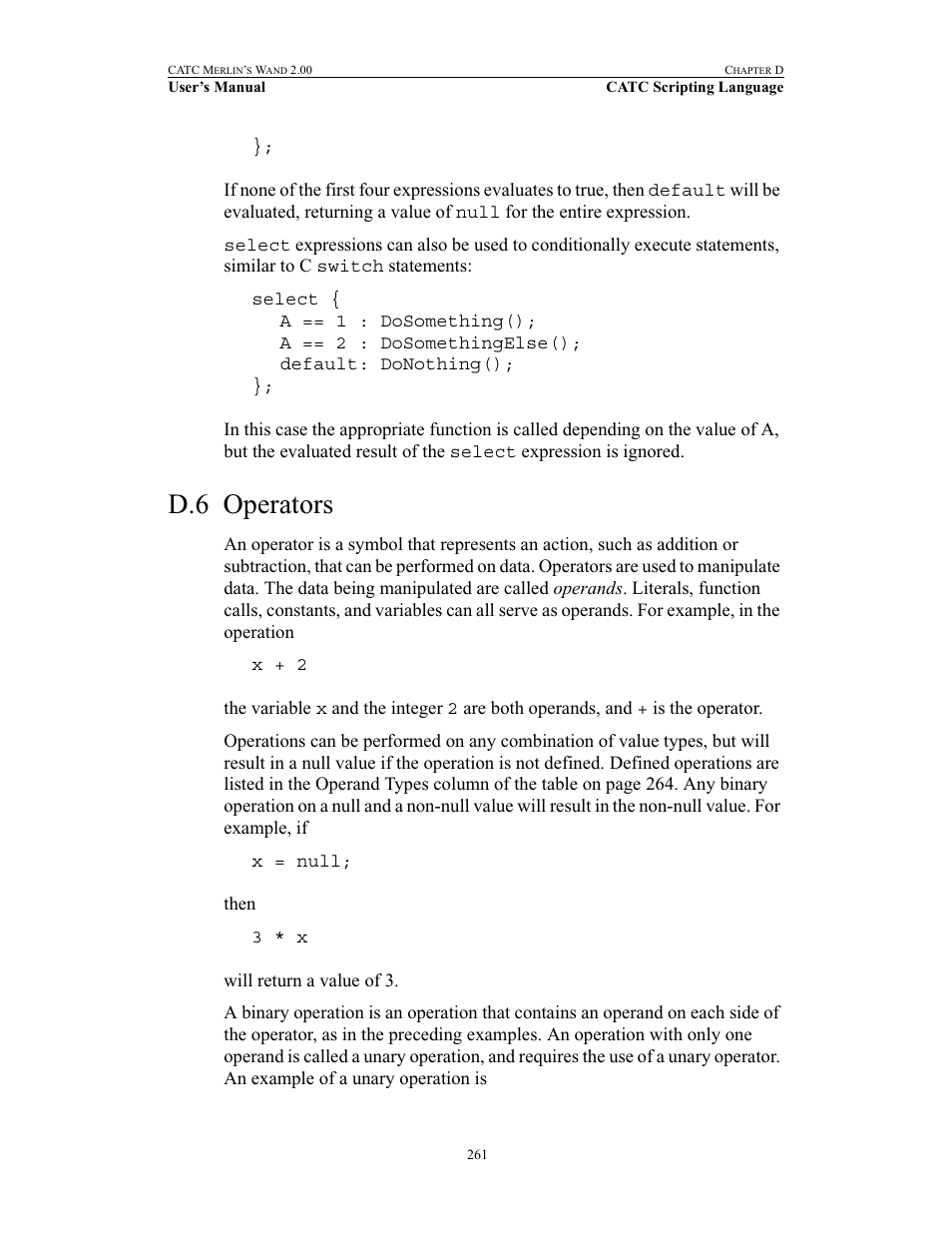 D.6 operators, Operators | Teledyne LeCroy Merlins Wand - Users Manual User Manual | Page 277 / 298