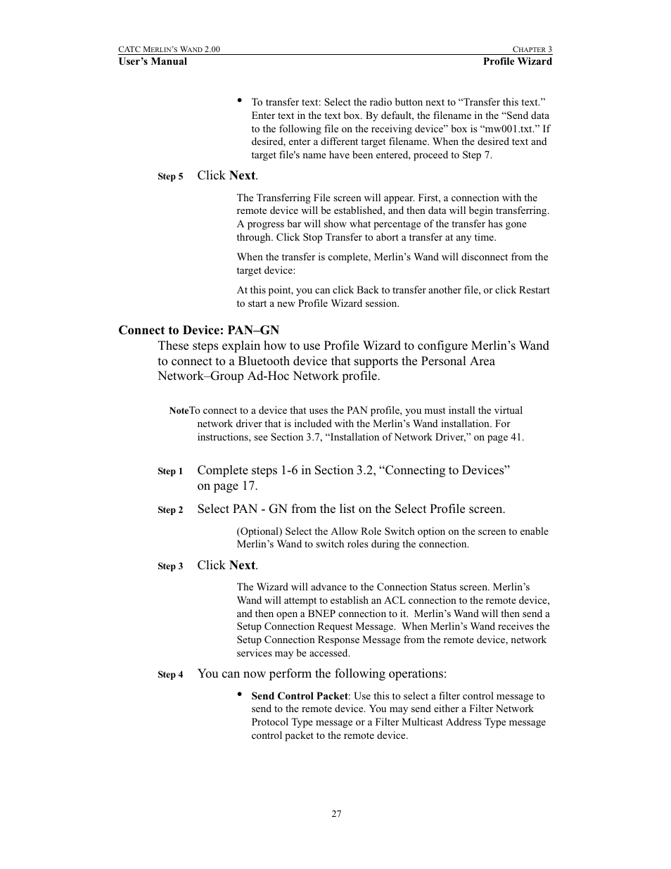 Connect to device: pan–gn | Teledyne LeCroy Merlins Wand - Users Manual User Manual | Page 43 / 298