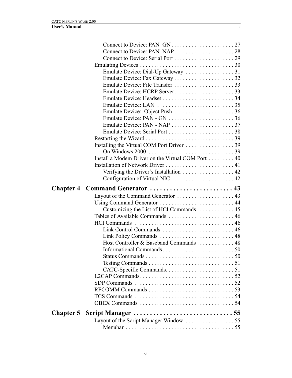 Chapter 4 command generator, Chapter 5 script manager | Teledyne LeCroy Merlins Wand - Users Manual User Manual | Page 6 / 298