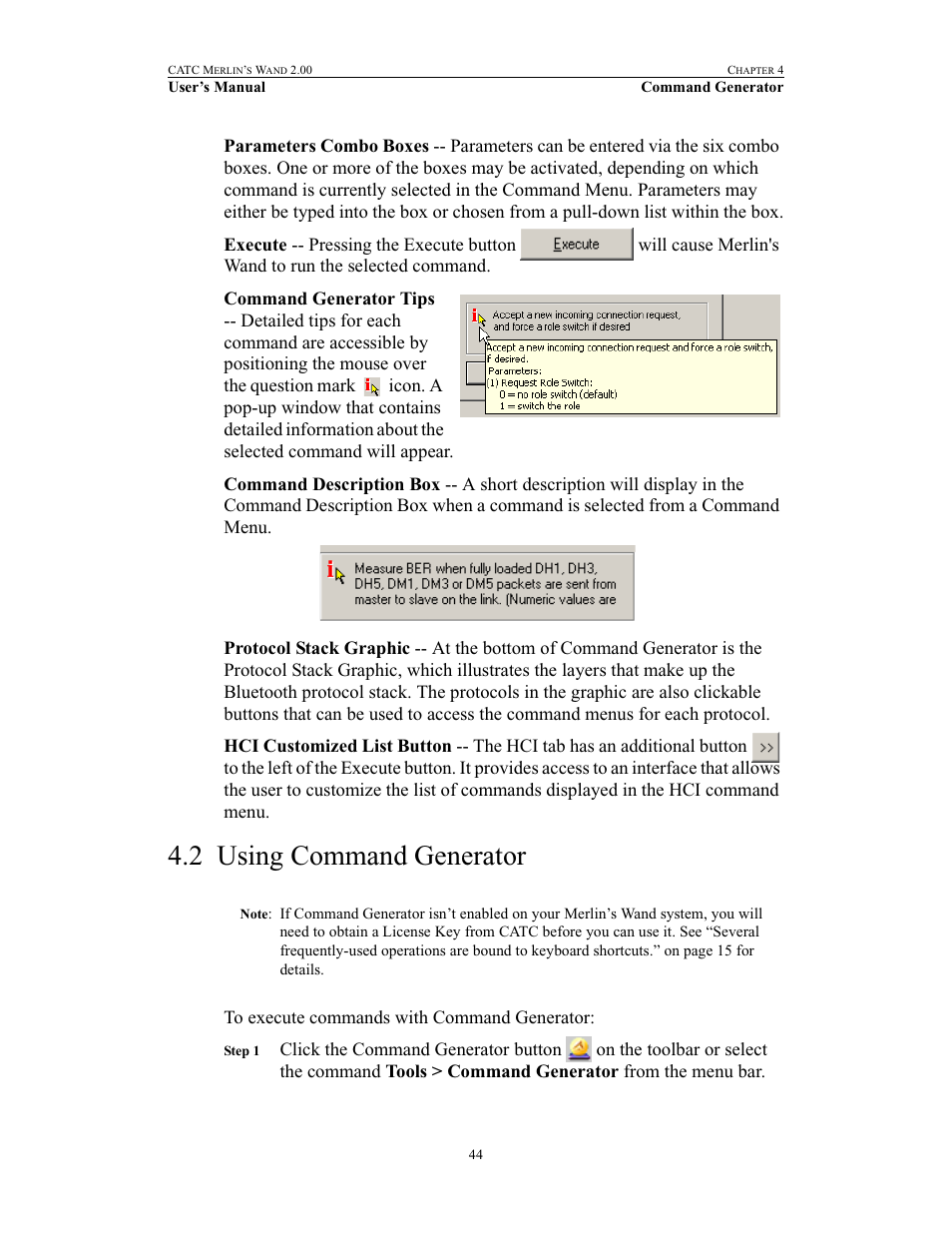 2 using command generator, Using command generator | Teledyne LeCroy Merlins Wand - Users Manual User Manual | Page 60 / 298