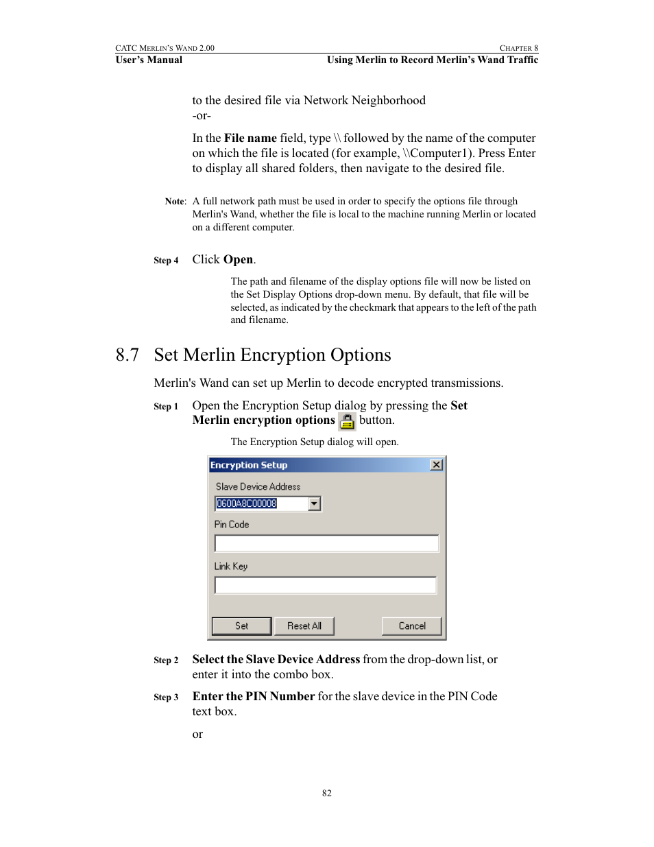7 set merlin encryption options, Set merlin encryption options | Teledyne LeCroy Merlins Wand - Users Manual User Manual | Page 98 / 298