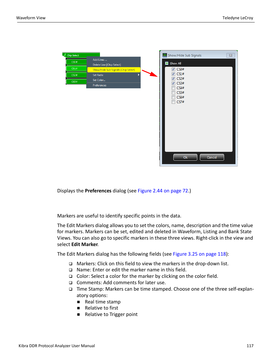 Preferences, 14 markers, Markers | Teledyne LeCroy Kibra DDR User Manual | Page 119 / 178