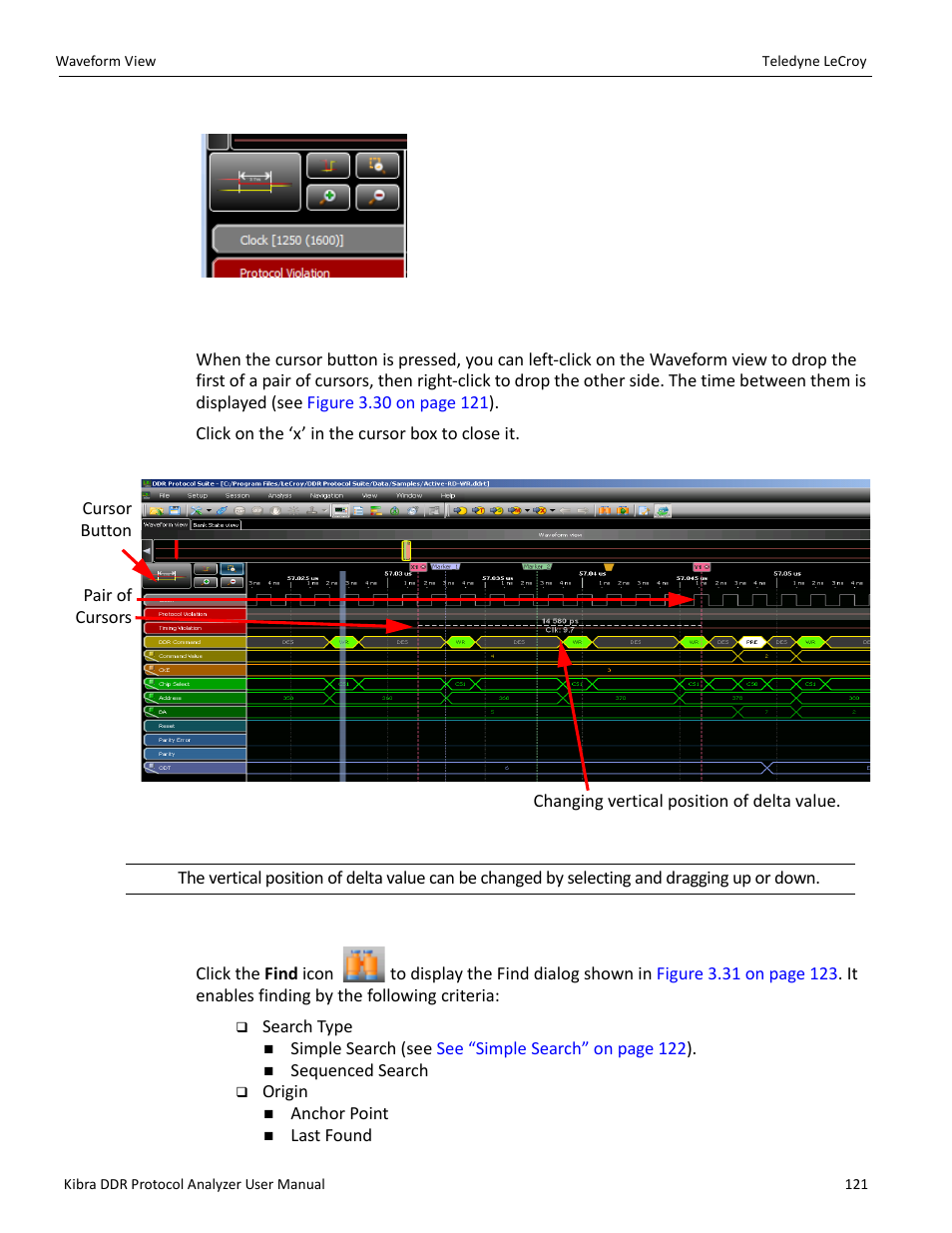 Cursors | Teledyne LeCroy Kibra DDR User Manual | Page 123 / 178