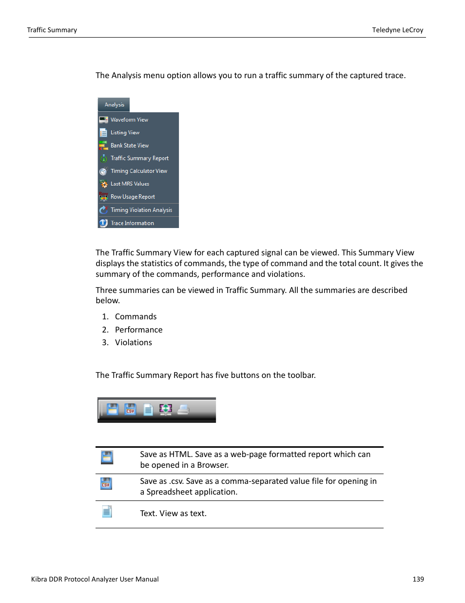 6 traffic summary, Traffic summary - toolbar tools, Traffic sum | Teledyne LeCroy Kibra DDR User Manual | Page 141 / 178