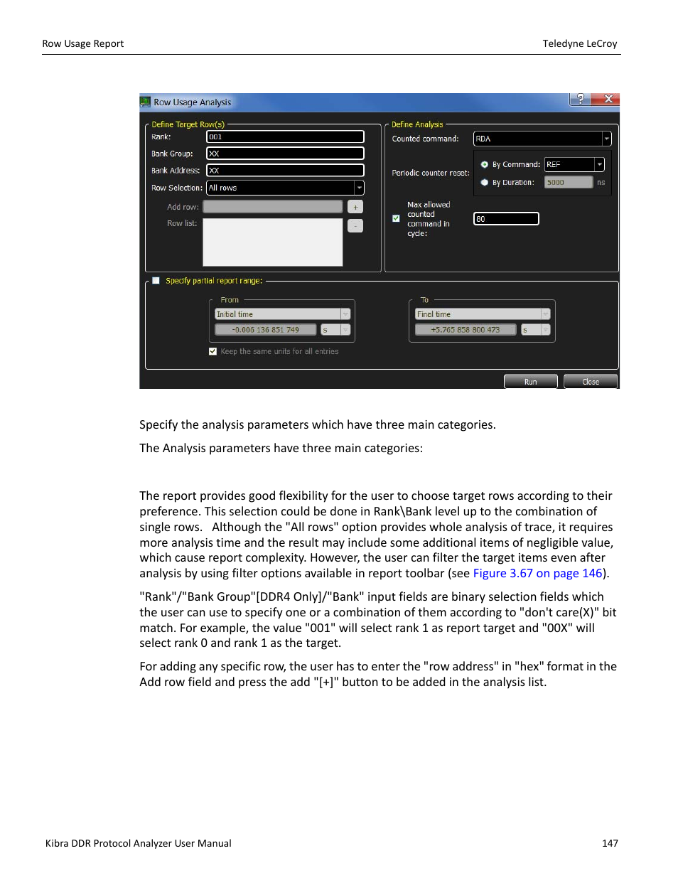 Defining target row(s) | Teledyne LeCroy Kibra DDR User Manual | Page 149 / 178
