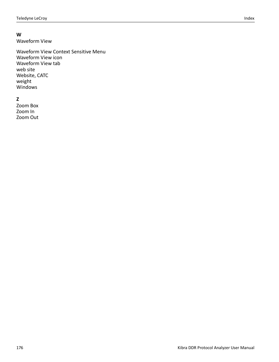 Teledyne LeCroy Kibra DDR User Manual | Page 178 / 178