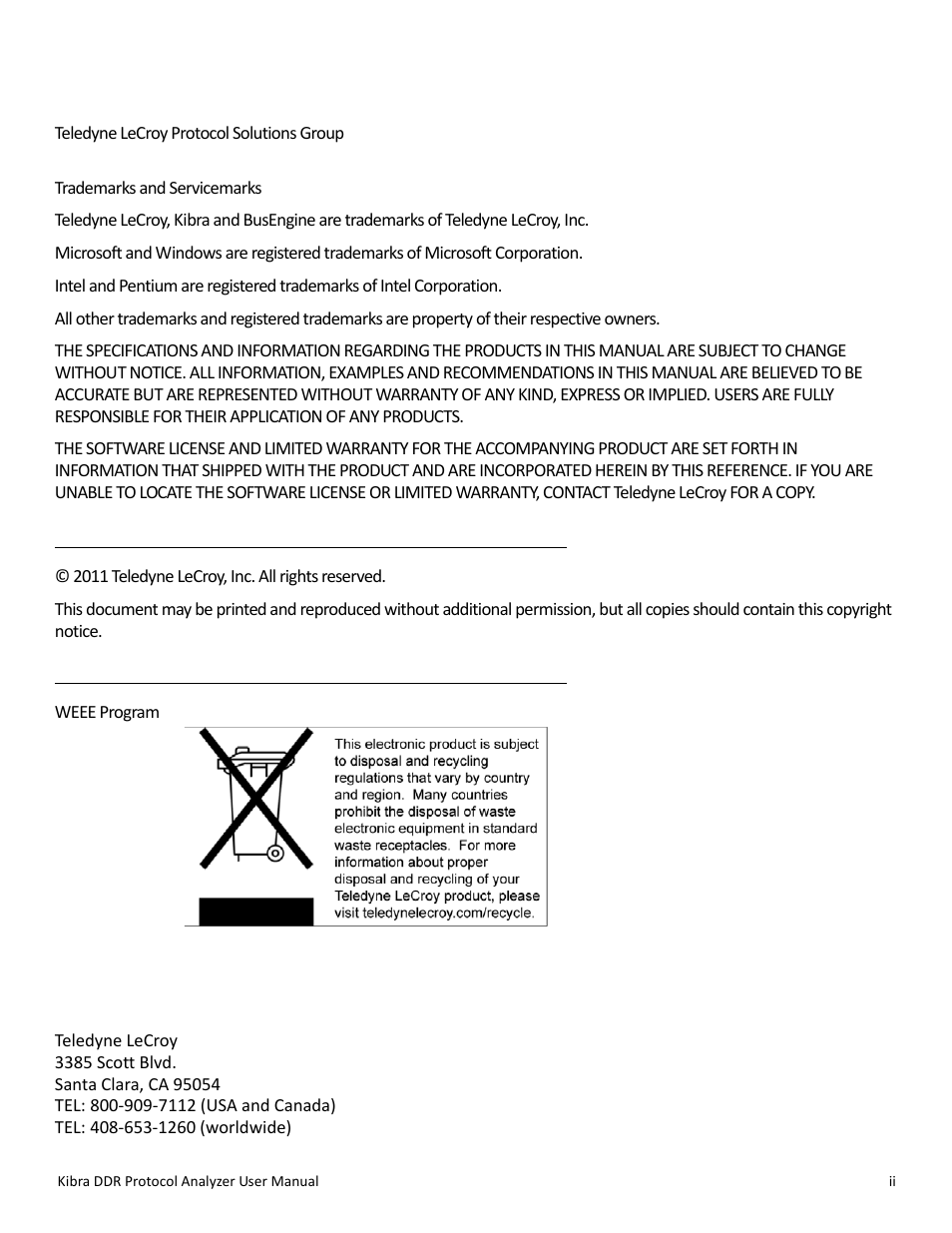 Teledyne LeCroy Kibra DDR User Manual | Page 2 / 178