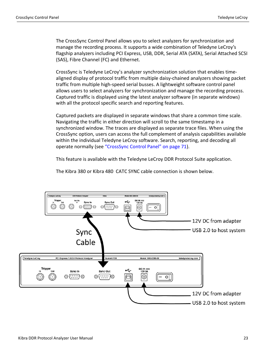 6 crosssync control panel | Teledyne LeCroy Kibra DDR User Manual | Page 25 / 178