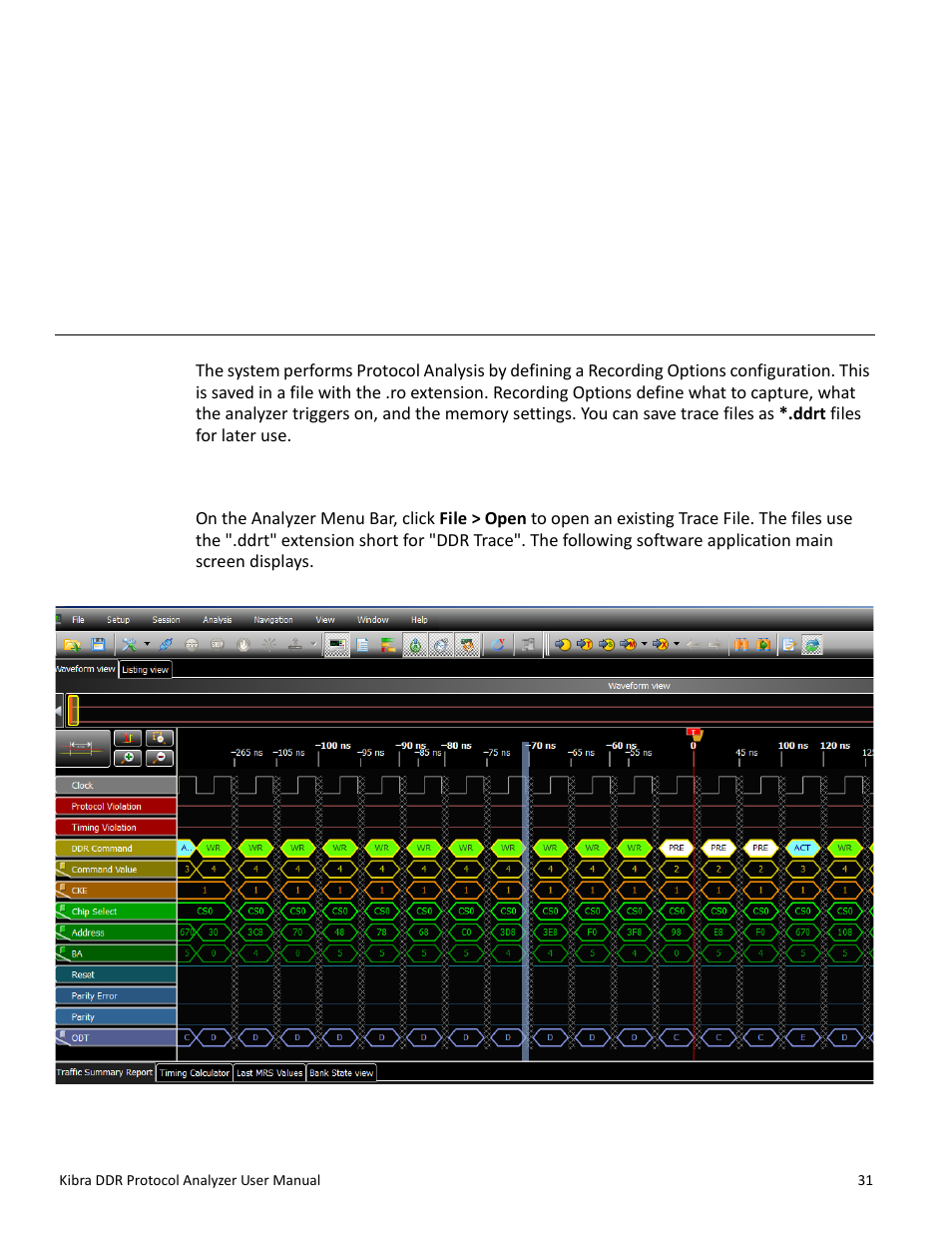 Protocol analysis, 1 main window, Chapter 2: protocol analysis | Chapter 2 | Teledyne LeCroy Kibra DDR User Manual | Page 33 / 178