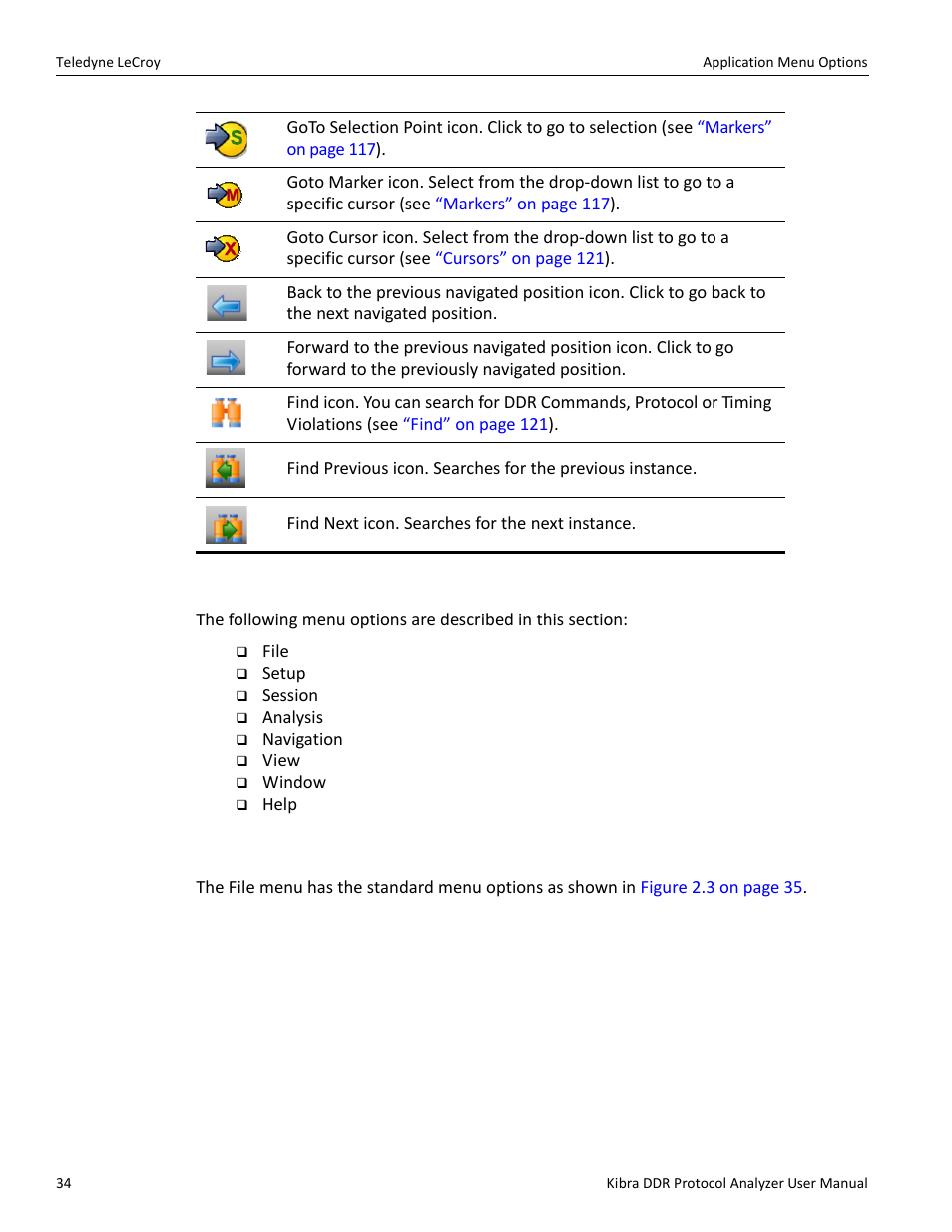 3 application menu options, 4 file | Teledyne LeCroy Kibra DDR User Manual | Page 36 / 178