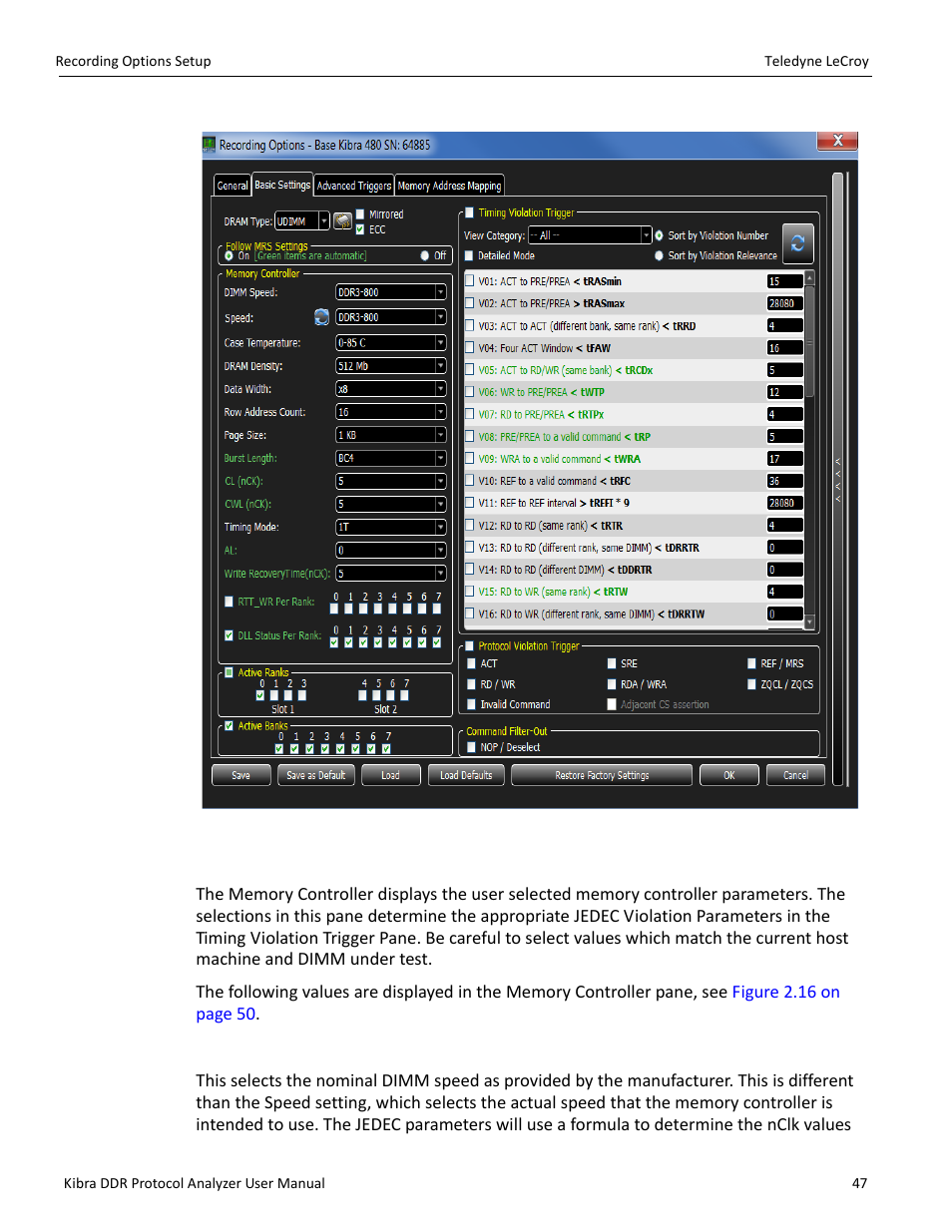 Memory controller | Teledyne LeCroy Kibra DDR User Manual | Page 49 / 178