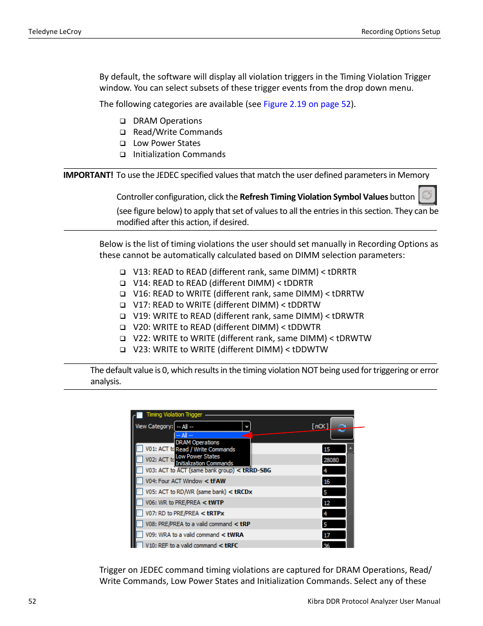 Timing violation trigger | Teledyne LeCroy Kibra DDR User Manual | Page 54 / 178