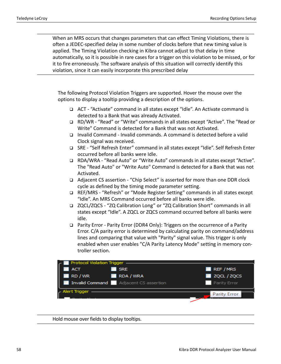 Protocol violation trigger | Teledyne LeCroy Kibra DDR User Manual | Page 60 / 178