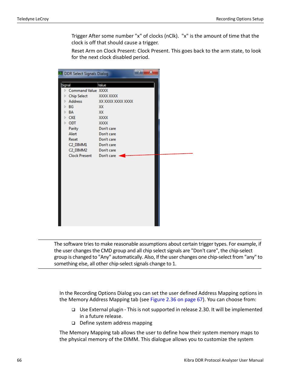 4 recording options - memory address mapping tab | Teledyne LeCroy Kibra DDR User Manual | Page 68 / 178