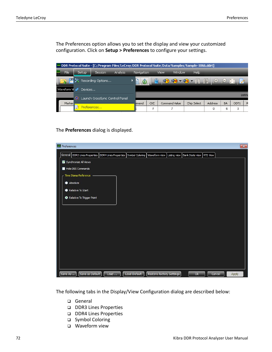 9 preferences | Teledyne LeCroy Kibra DDR User Manual | Page 74 / 178