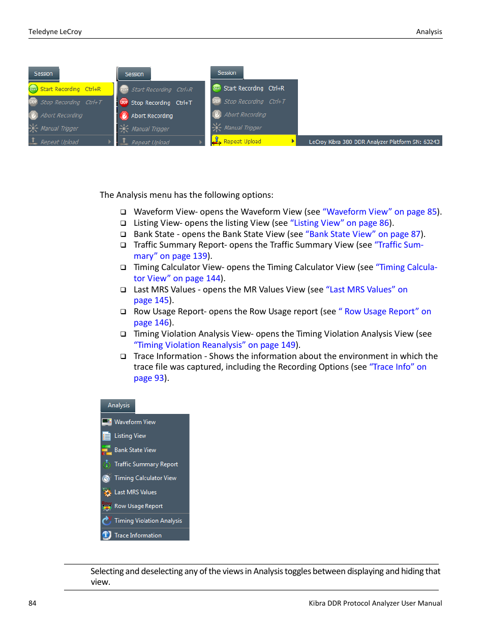 13 analysis | Teledyne LeCroy Kibra DDR User Manual | Page 86 / 178