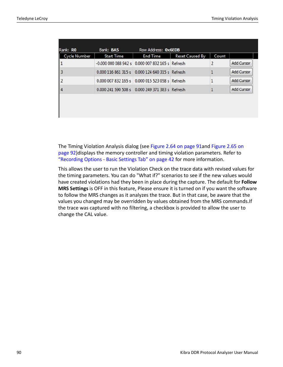 21 timing violation analysis | Teledyne LeCroy Kibra DDR User Manual | Page 92 / 178
