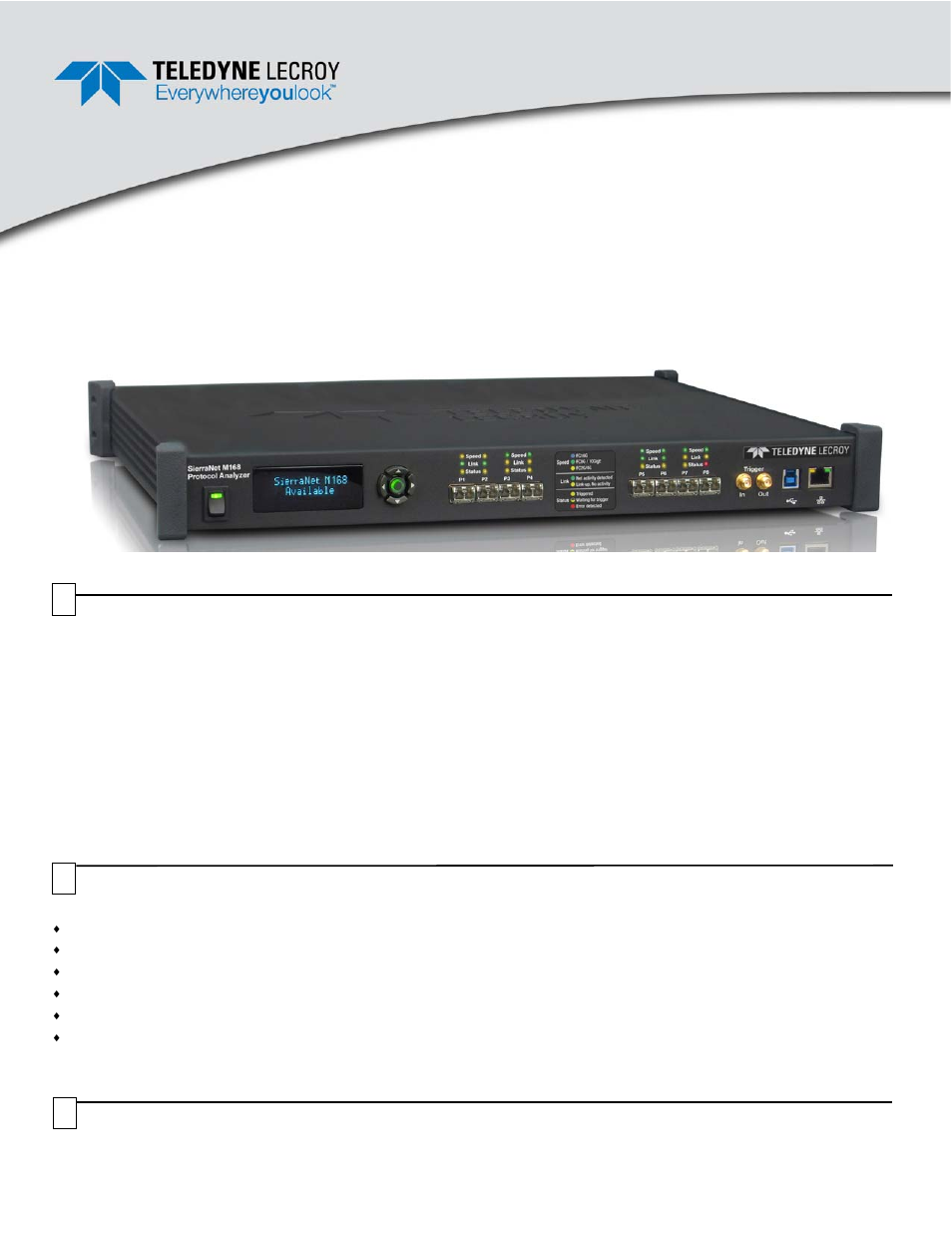 Teledyne LeCroy SierraNet M168 Quick Start User Manual | 4 pages
