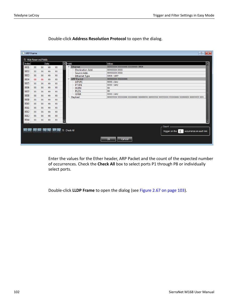 9 address resolution protocol pattern, 10 link layer discovery protocol pattern | Teledyne LeCroy SierraNet M168 User Manual Ver.1.50 User Manual | Page 104 / 248