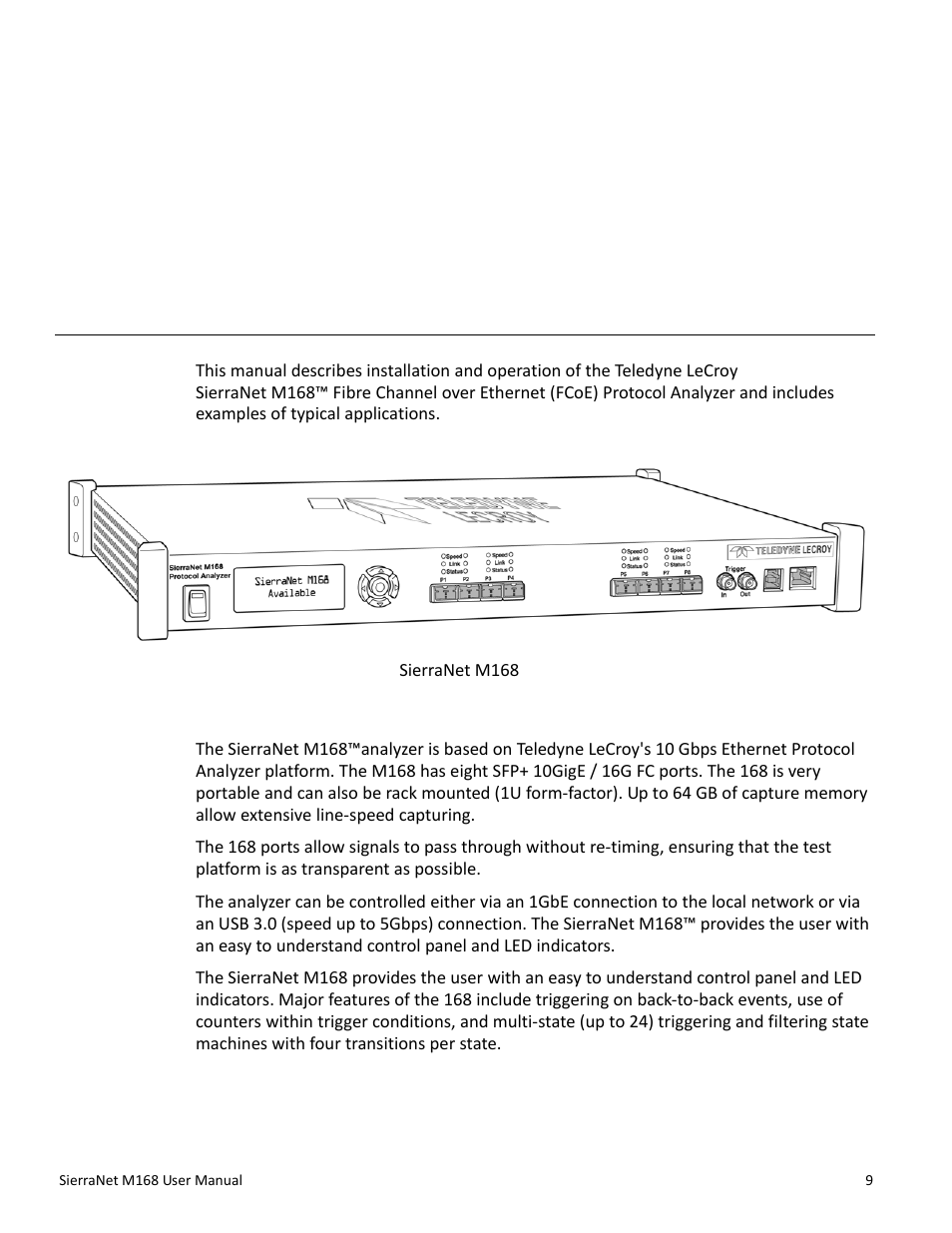 Introduction, 1 analyzer overview, Chapter 1 | Teledyne LeCroy SierraNet M168 User Manual Ver.1.50 User Manual | Page 11 / 248
