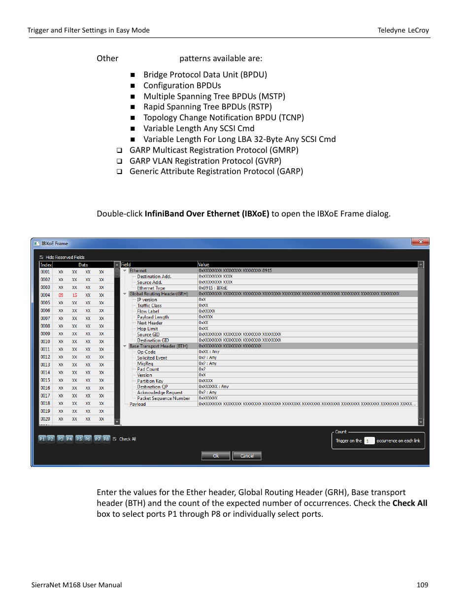 18 infiniband over ethernet (ibxoe) | Teledyne LeCroy SierraNet M168 User Manual Ver.1.50 User Manual | Page 111 / 248