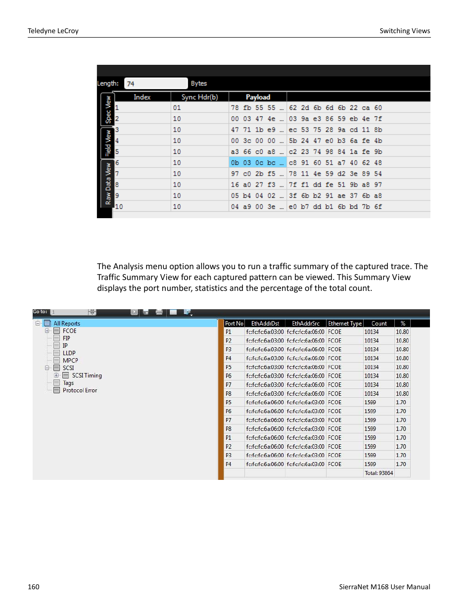 4 traffic summary view | Teledyne LeCroy SierraNet M168 User Manual Ver.1.50 User Manual | Page 162 / 248