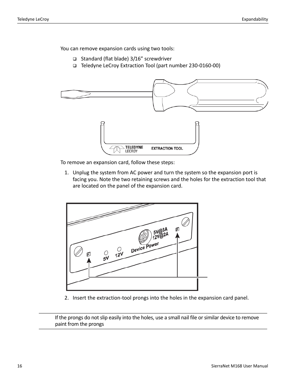 1 removing expansion cards | Teledyne LeCroy SierraNet M168 User Manual Ver.1.50 User Manual | Page 18 / 248