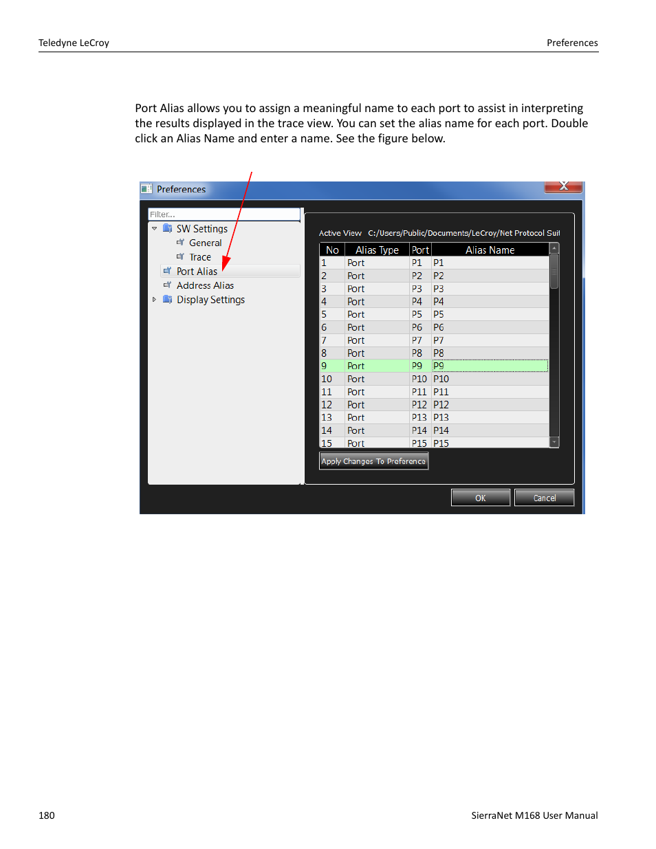 2 port alias | Teledyne LeCroy SierraNet M168 User Manual Ver.1.50 User Manual | Page 182 / 248