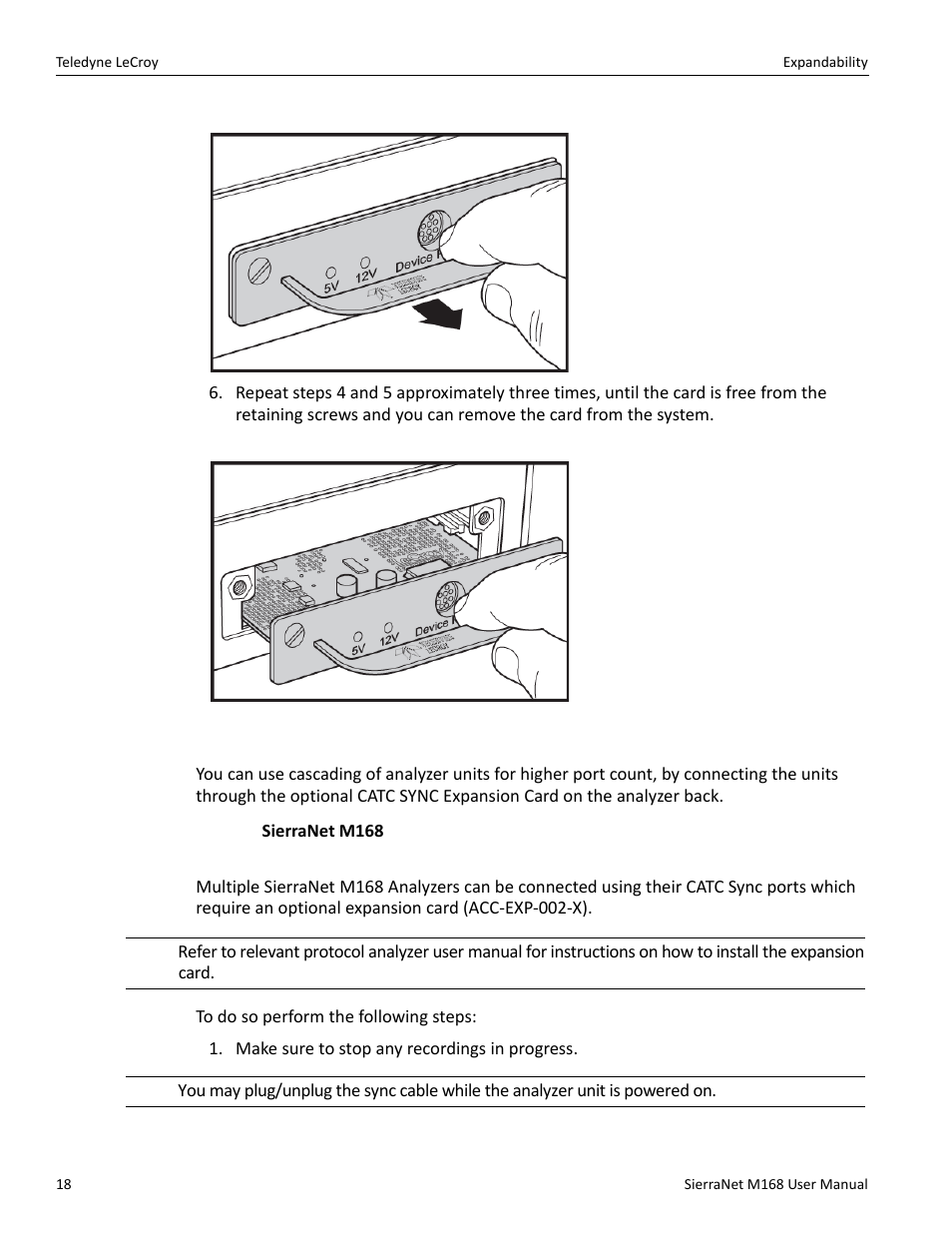 2 cascading with catc sync expansion | Teledyne LeCroy SierraNet M168 User Manual Ver.1.50 User Manual | Page 20 / 248