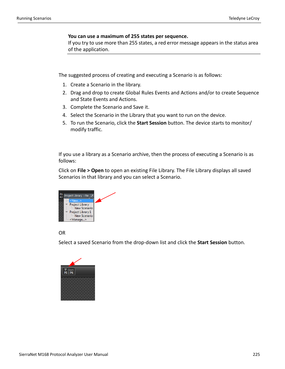 3 summary of scenario creation, 7 running scenarios | Teledyne LeCroy SierraNet M168 User Manual Ver.1.50 User Manual | Page 227 / 248