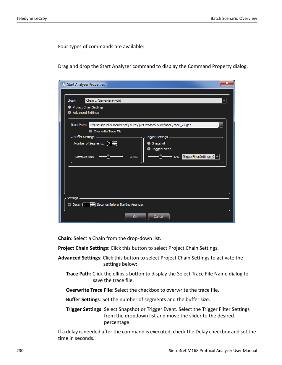 1 adding commands, Start analyzer | Teledyne LeCroy SierraNet M168 User Manual Ver.1.50 User Manual | Page 232 / 248