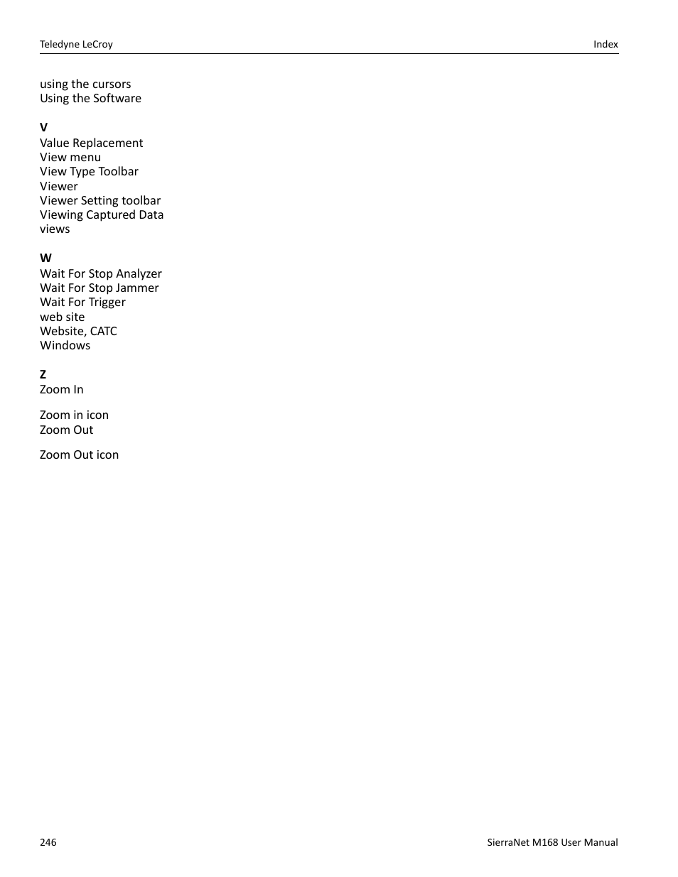Teledyne LeCroy SierraNet M168 User Manual Ver.1.50 User Manual | Page 248 / 248