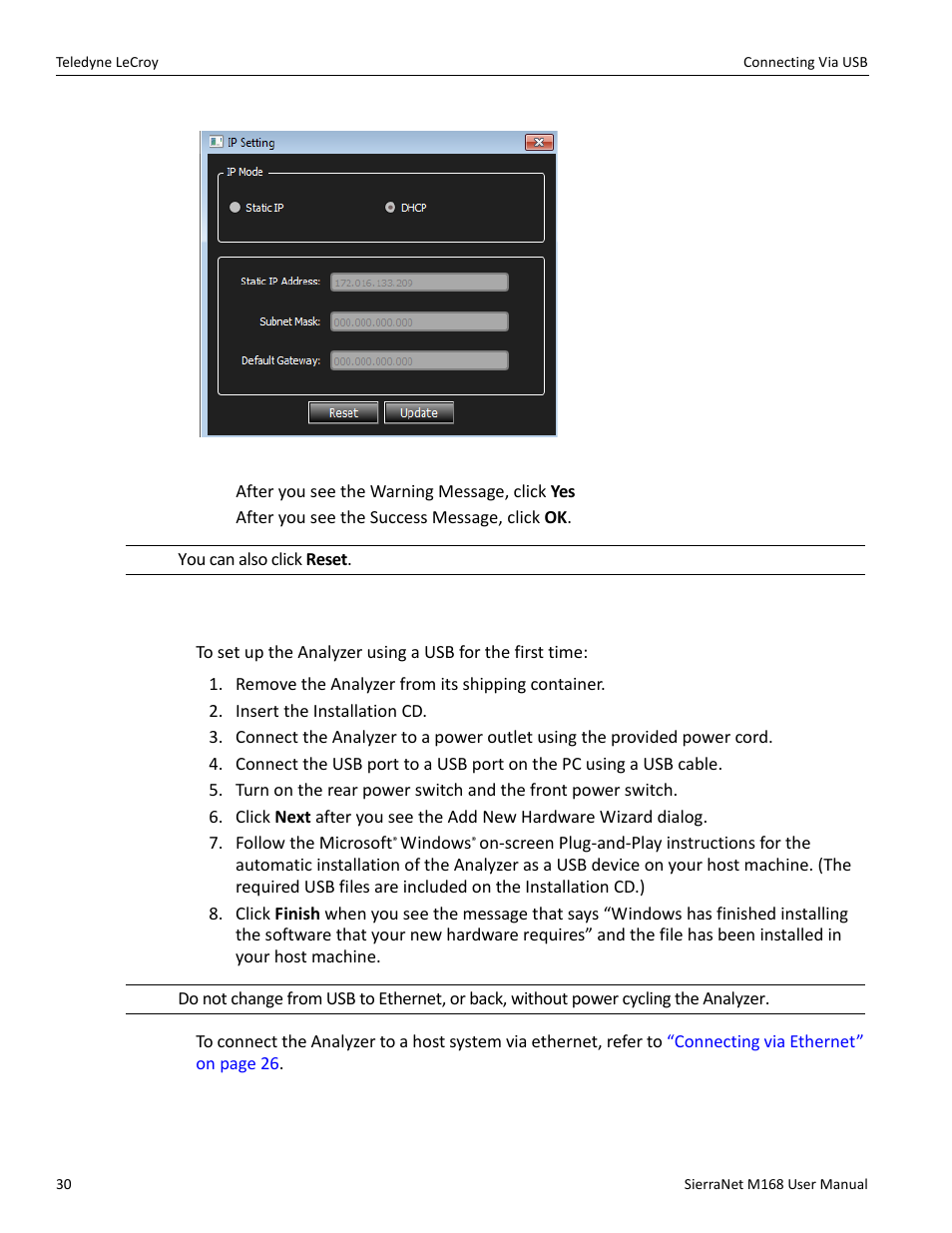 6 connecting via usb | Teledyne LeCroy SierraNet M168 User Manual Ver.1.50 User Manual | Page 32 / 248