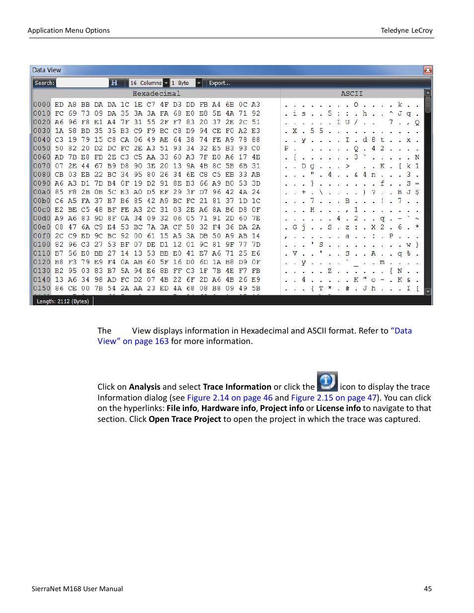 Trace information | Teledyne LeCroy SierraNet M168 User Manual Ver.1.50 User Manual | Page 47 / 248