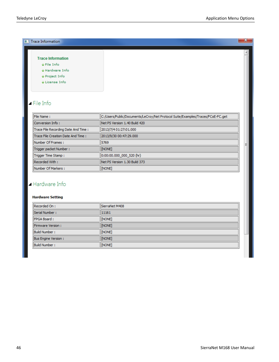 Teledyne LeCroy SierraNet M168 User Manual Ver.1.50 User Manual | Page 48 / 248