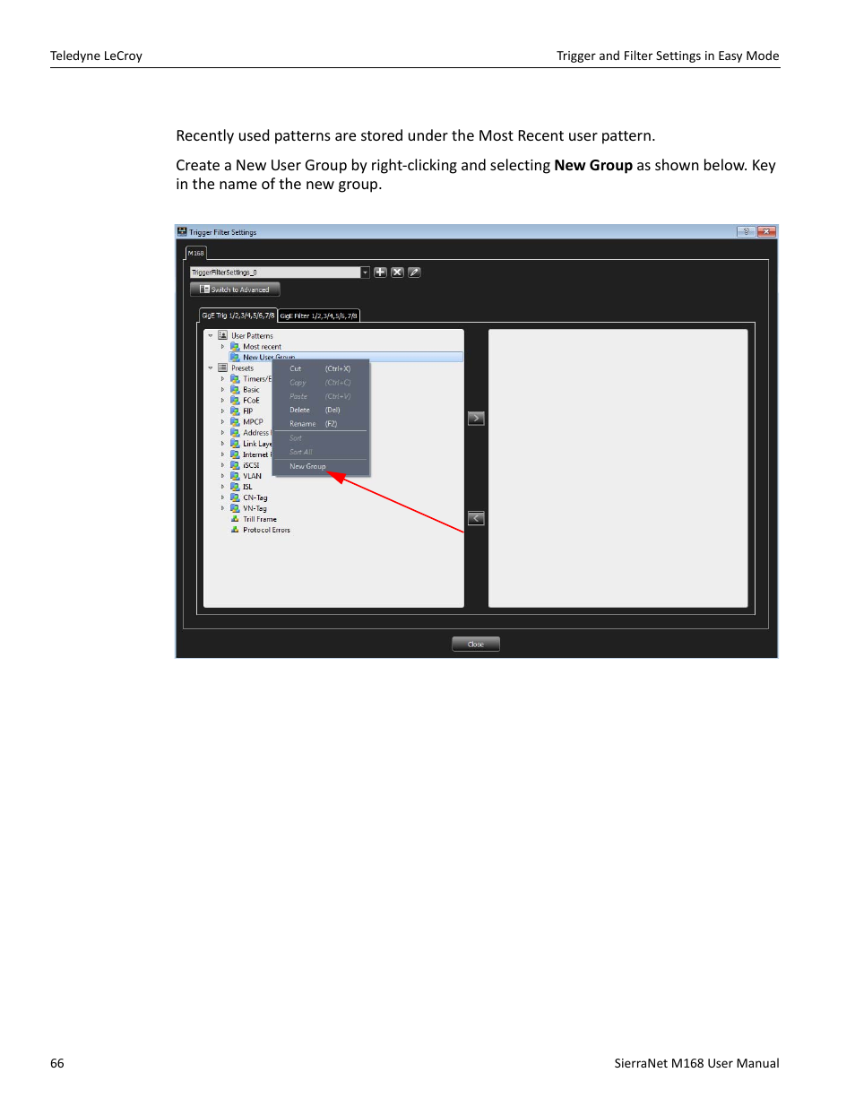 User patterns | Teledyne LeCroy SierraNet M168 User Manual Ver.1.50 User Manual | Page 68 / 248