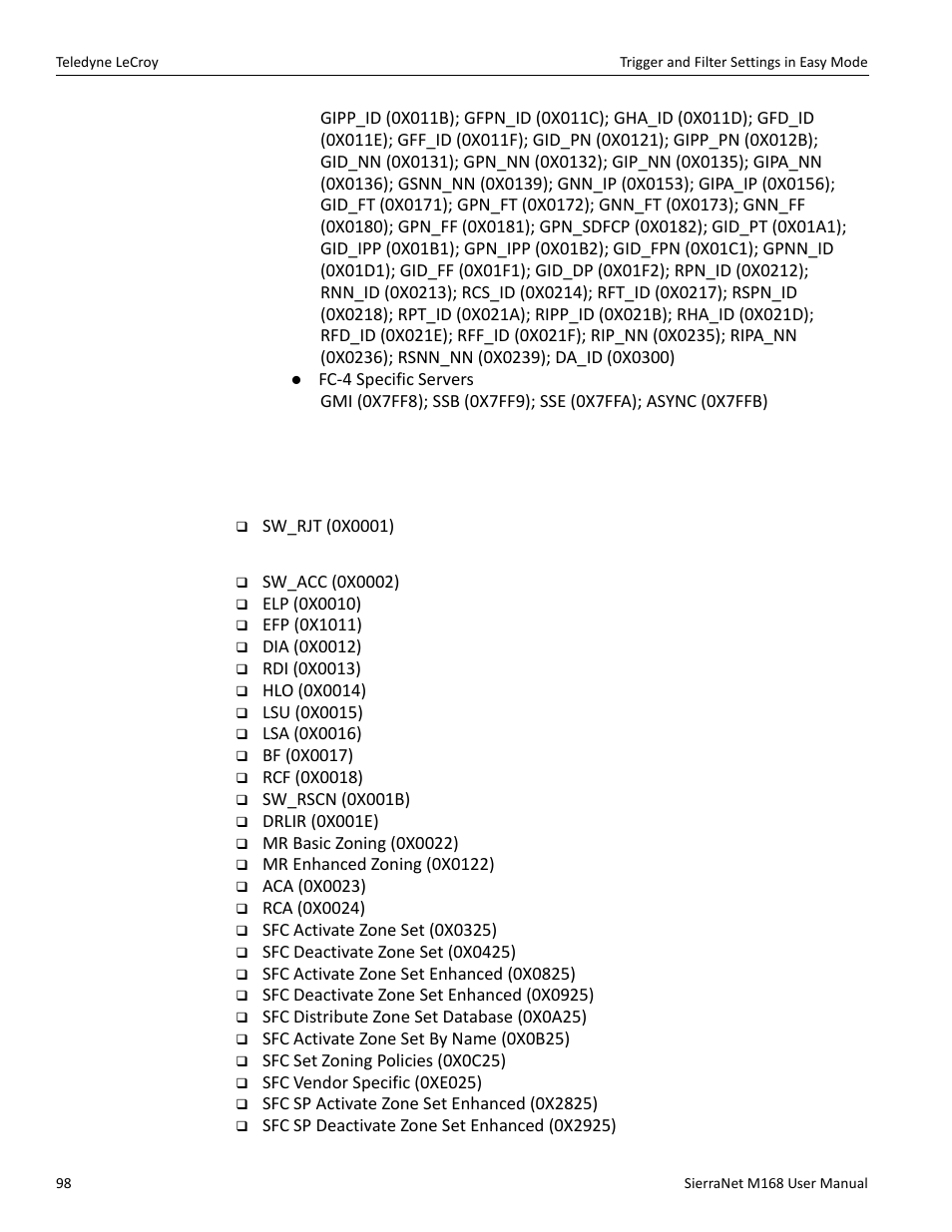 Sw patterns | Teledyne LeCroy SierraNet M168 User Manual Ver.1.40 User Manual | Page 100 / 228