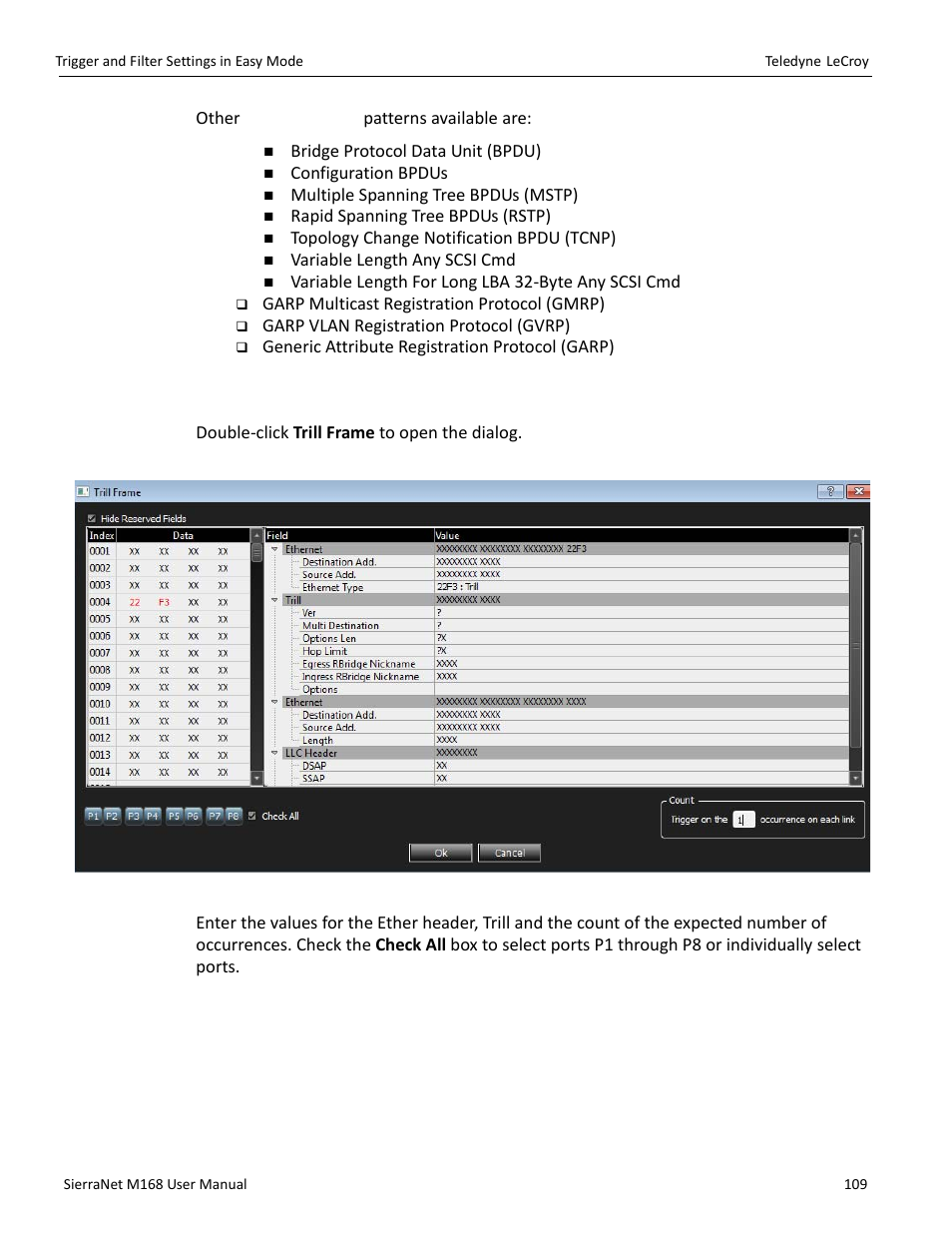 18 trill frame | Teledyne LeCroy SierraNet M168 User Manual Ver.1.40 User Manual | Page 111 / 228