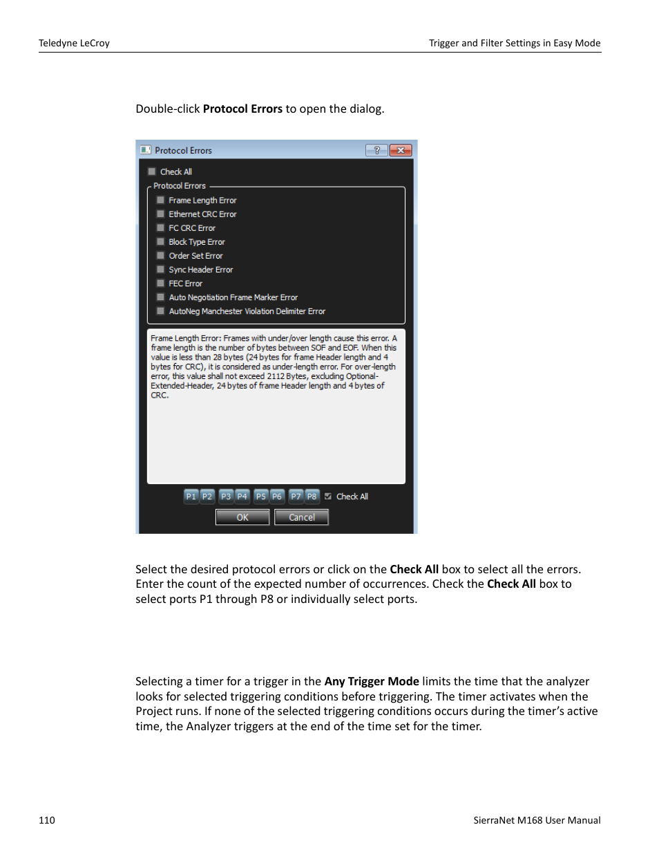 19 protocol errors, 20 fc patterns (easy mode), Timers/external | Teledyne LeCroy SierraNet M168 User Manual Ver.1.40 User Manual | Page 112 / 228