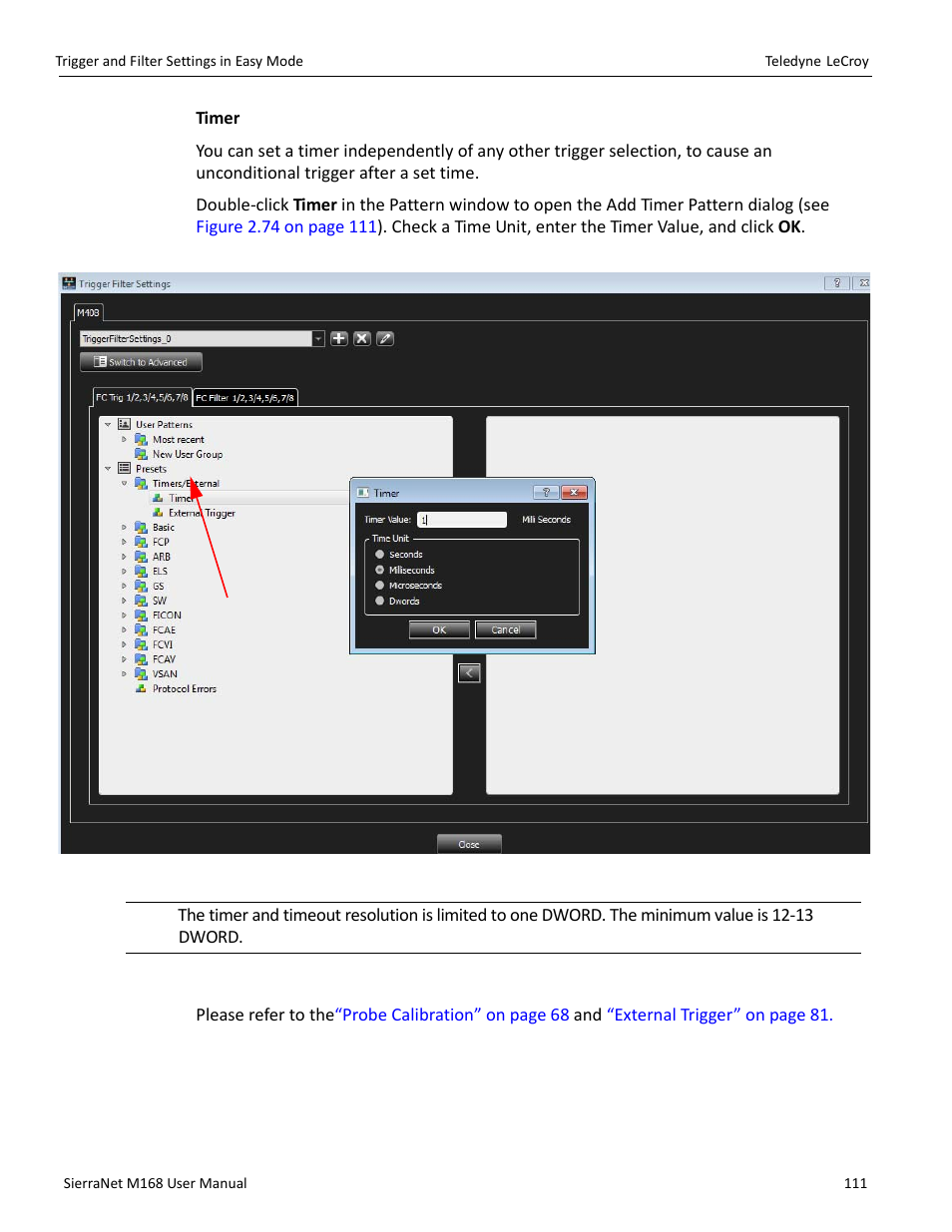 External trigger | Teledyne LeCroy SierraNet M168 User Manual Ver.1.40 User Manual | Page 113 / 228