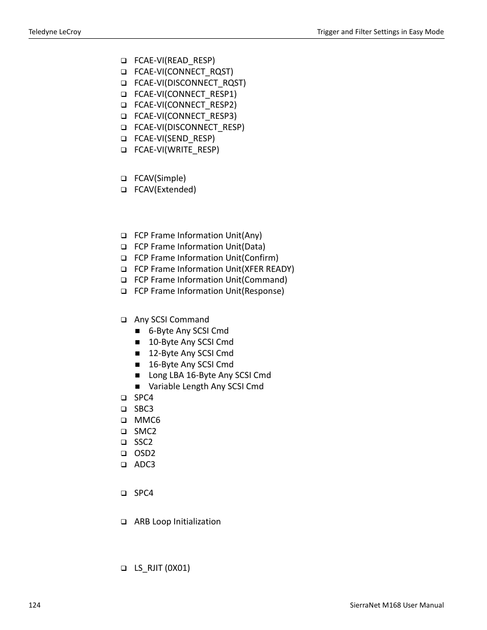 Fcav patterns, Vsan patterns | Teledyne LeCroy SierraNet M168 User Manual Ver.1.40 User Manual | Page 126 / 228
