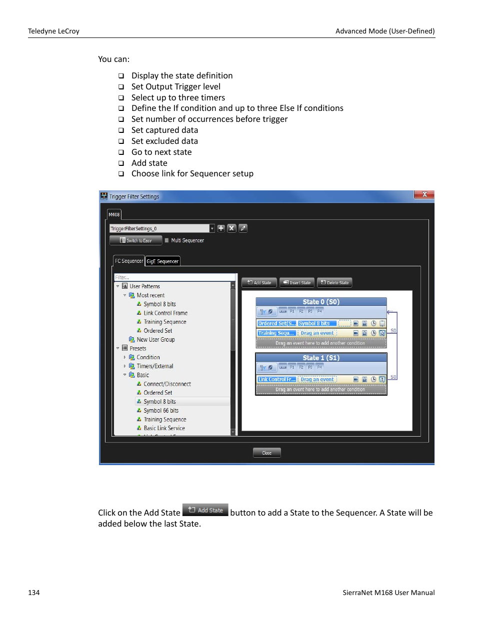 Add state | Teledyne LeCroy SierraNet M168 User Manual Ver.1.40 User Manual | Page 136 / 228