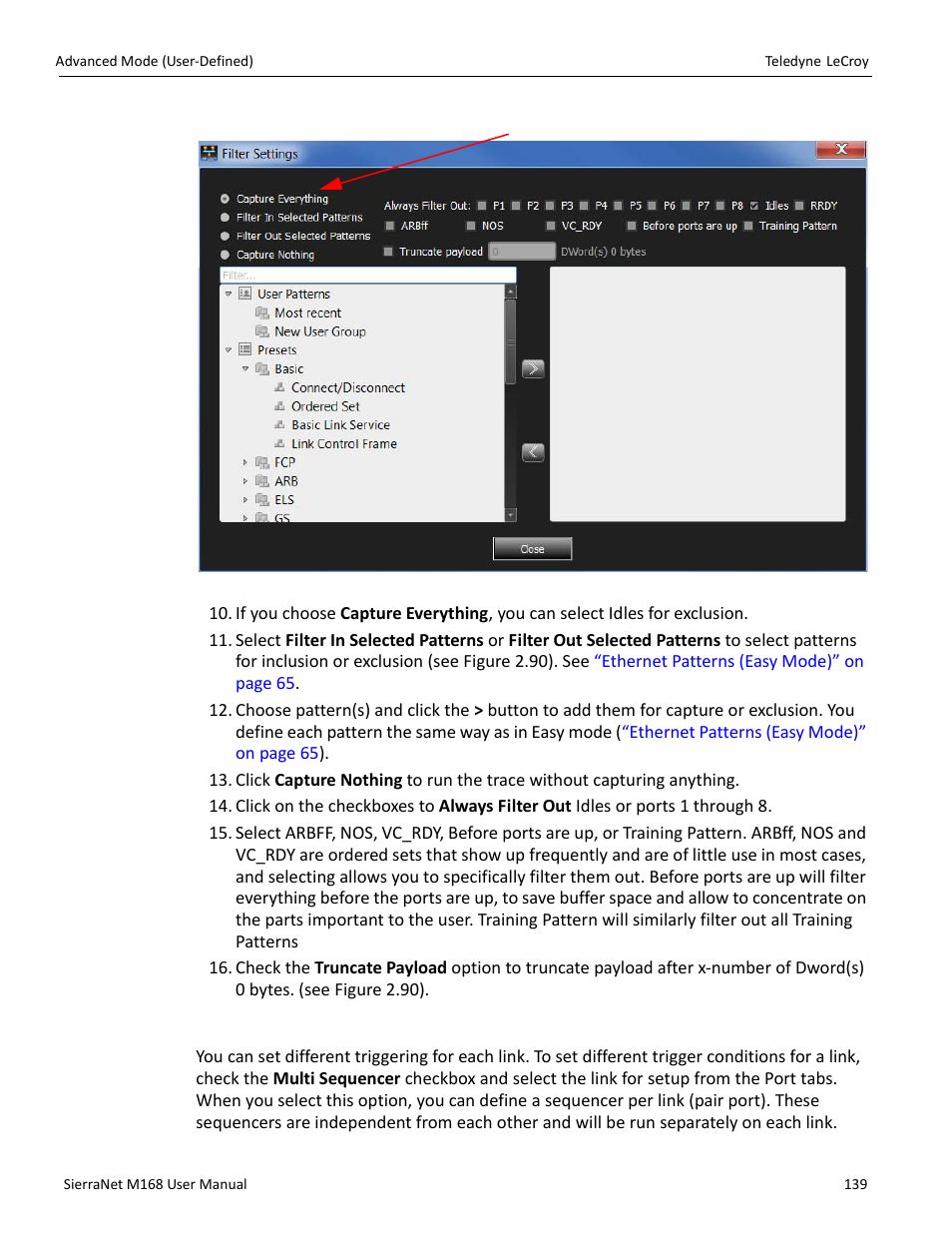 Multi-link triggering | Teledyne LeCroy SierraNet M168 User Manual Ver.1.40 User Manual | Page 141 / 228