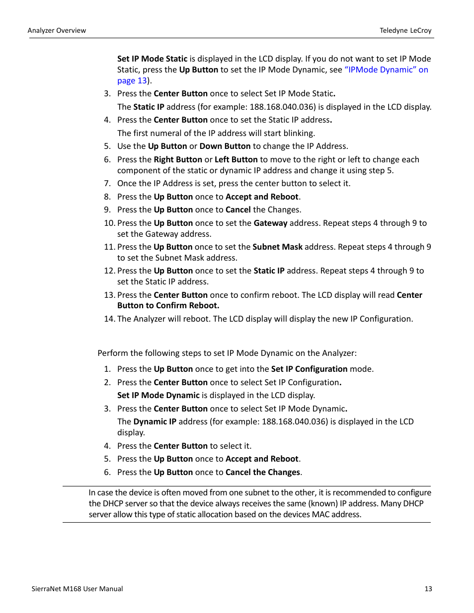 Ipmode dynamic | Teledyne LeCroy SierraNet M168 User Manual Ver.1.40 User Manual | Page 15 / 228