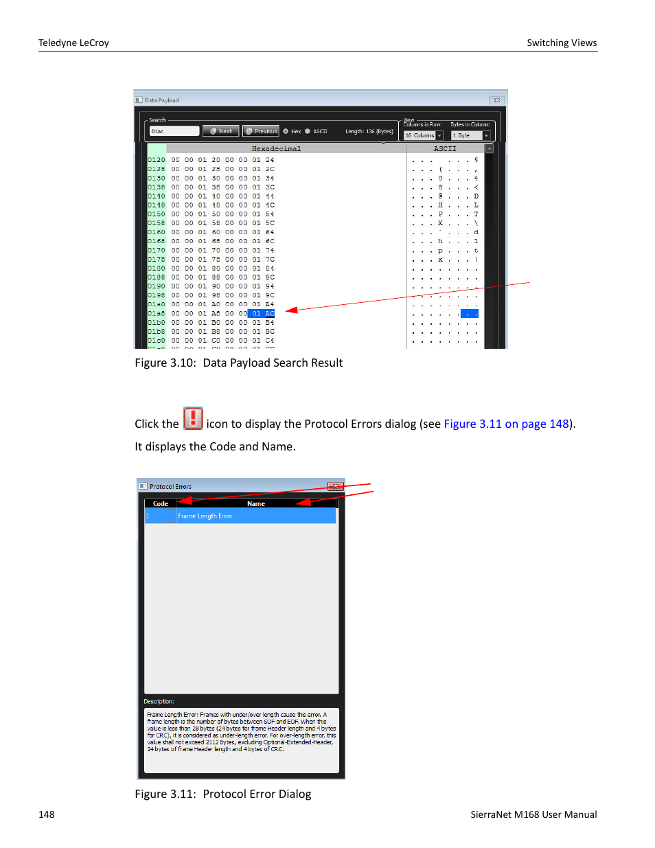 Protocol errors | Teledyne LeCroy SierraNet M168 User Manual Ver.1.40 User Manual | Page 150 / 228