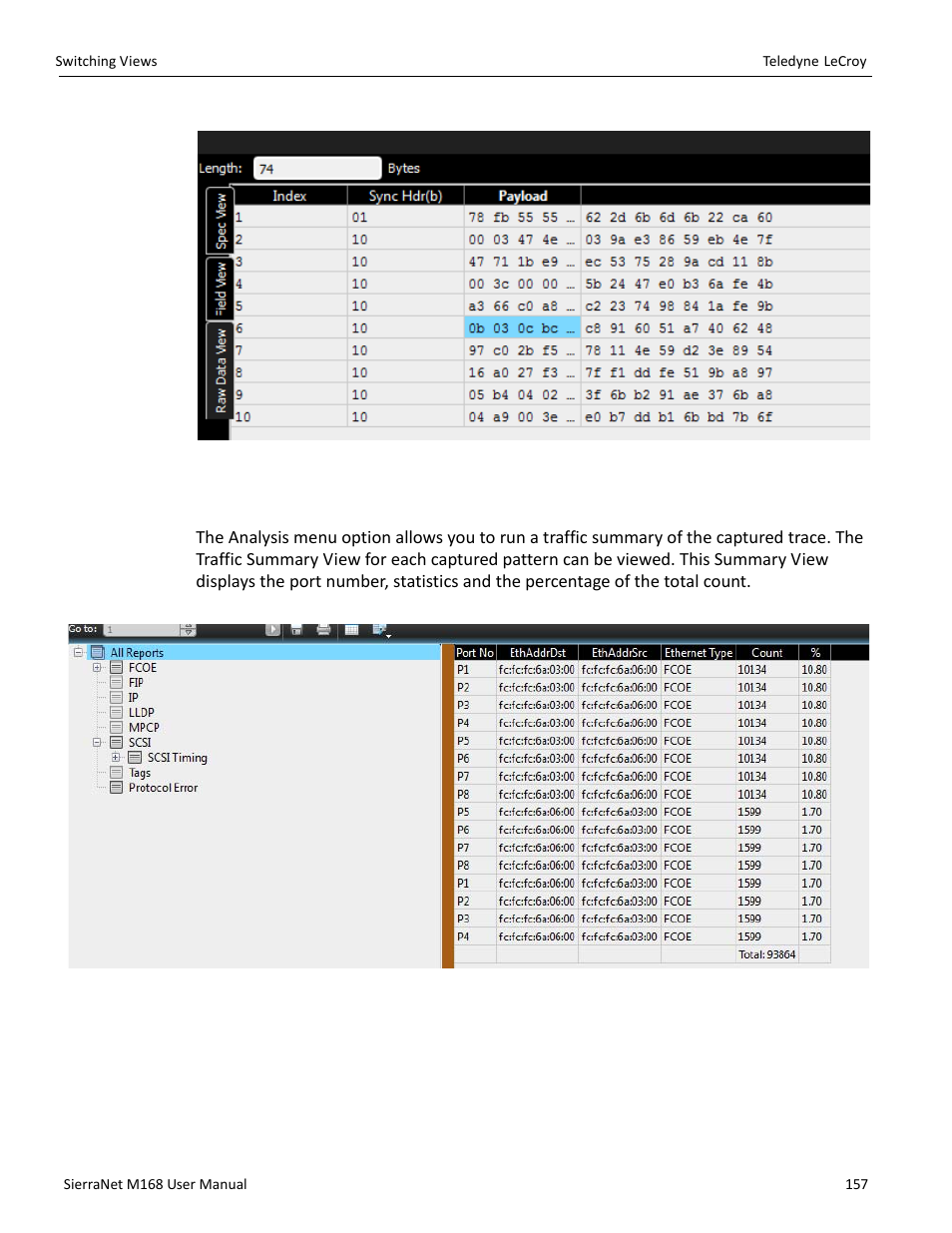 4 traffic summary view | Teledyne LeCroy SierraNet M168 User Manual Ver.1.40 User Manual | Page 159 / 228