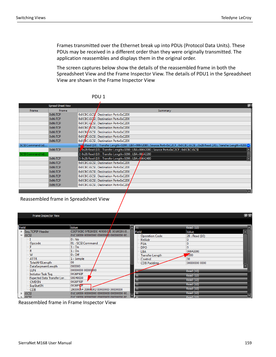 5 reassembly of frames | Teledyne LeCroy SierraNet M168 User Manual Ver.1.40 User Manual | Page 161 / 228